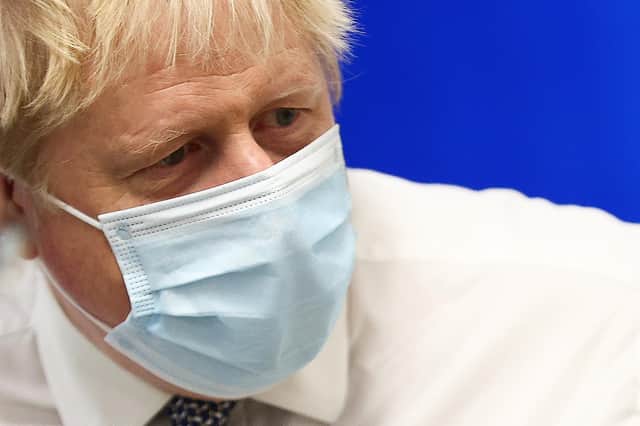 Prime Minister Boris Johnson during a visit to Milton Keynes University Hospital in Buckinghamshire