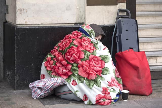 Library image of a homeless person outside Victoria Station in London. Picture: PA
