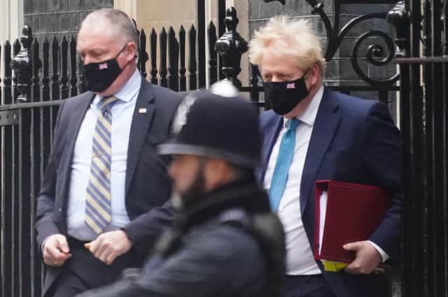 Prime Minister Boris Johnson leaves 10 Downing Street, London, to attend Prime Minister's Questions at the Houses of Parliament.
