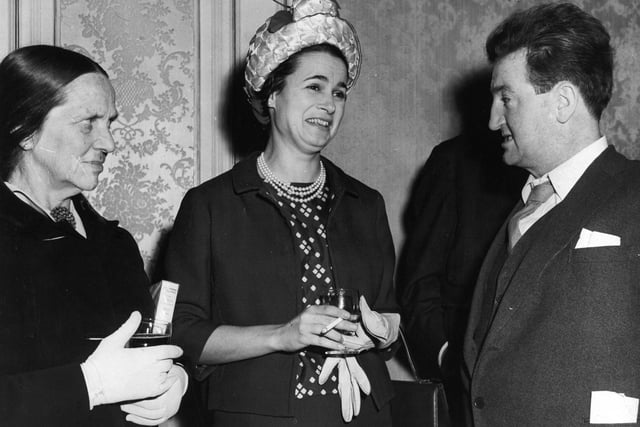 Seen at a literary luncheon at the Old Swan, Harrogate, is the Countess of Harewood (centre) with Brendan Behan and authoress Ethel Mannin.