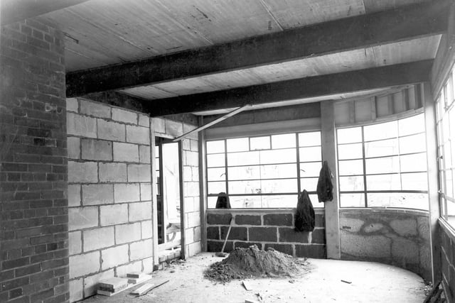 An interior view of bus station structure in July 1938.
