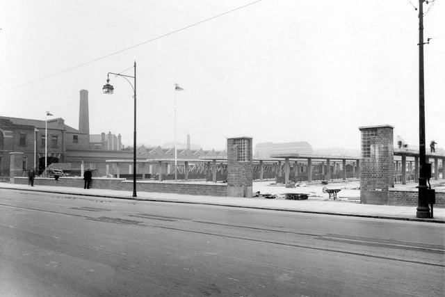 St. Peter's Street and Central Bus Station, which was nearing completion in July 1938. York Street is to the left.