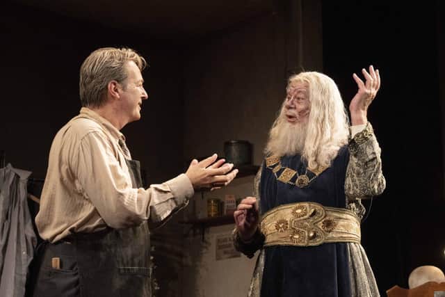 Julian Clary as Norman and Matthew Kelly as ‘Sir' in The Dresser.  Picture: Alastair Muir
