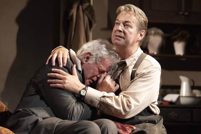 Matthew Kelly as ‘Sir’ and Julian Clary as Norman in Ronald Harwood’s The Dresser, coming to Bradford Alhambra next month. Photo: Alastair Muir