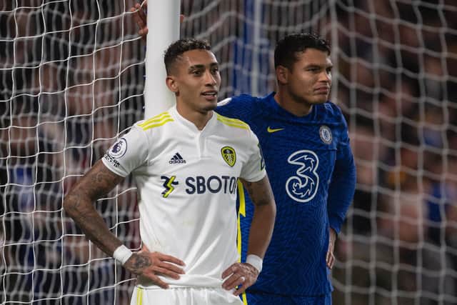 INTERNATIONAL DUTY: Leeds United winger Raphinha is in the Brazil squad, alongside Chelsea defender Thiago Silva. Picture: Getty Images.