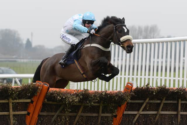 This was Callum Bewley riding Sue and Harvey Smith's No Planning at Wetherby during his formative years in the saddle.