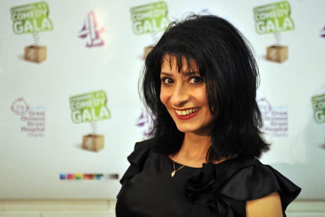 Shaparak Khorsandi, backstage at the Channel 4 Comedy Gala, in aid of Great Ormond Street Hospital, at the O2 Arena, London, 2010. Picture: Ian Nicholson/PA Wire.