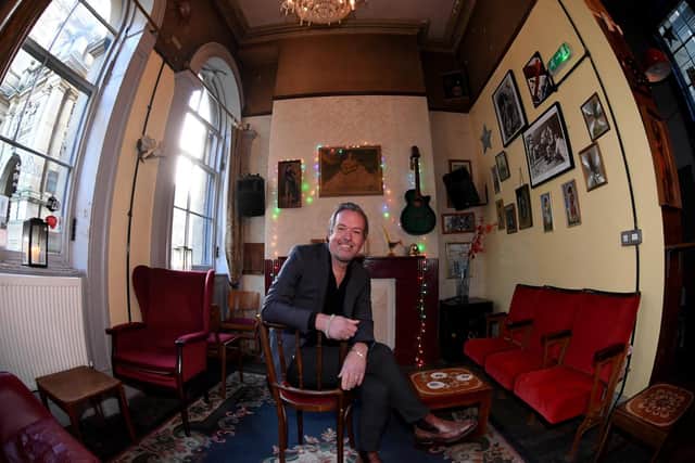 Grayston Unity owner Michael Ainsworth in what was the smallest live music venue in the UK before it was expanded.
