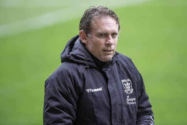 Picture by Allan McKenzie/SWpix.com - 03/04/2021 - Rugby League - Betfred Super League Round 2 - Salford Red Devils v Hull FC - The Totally Wicked Stadium, St Helens, England - Hull FC coach Brett Hodgson.