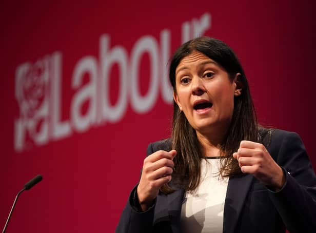 Shadow Levelling Up Secretary Lisa Nandy speaking at Labour Party Conference in 2021