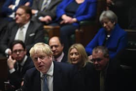 Prime Minister Boris Johnson delivering a statement to MPs in the House of Commons on the Sue Gray report (UK Parliament)