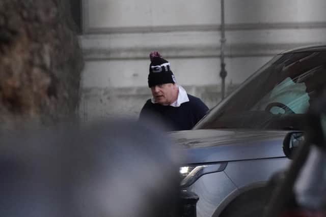 Prime Minister Boris Johnson arriving at 10 Downing Street, London, after taking an early morning jog.