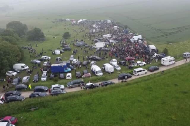 The rave on the South Downs in June 2021