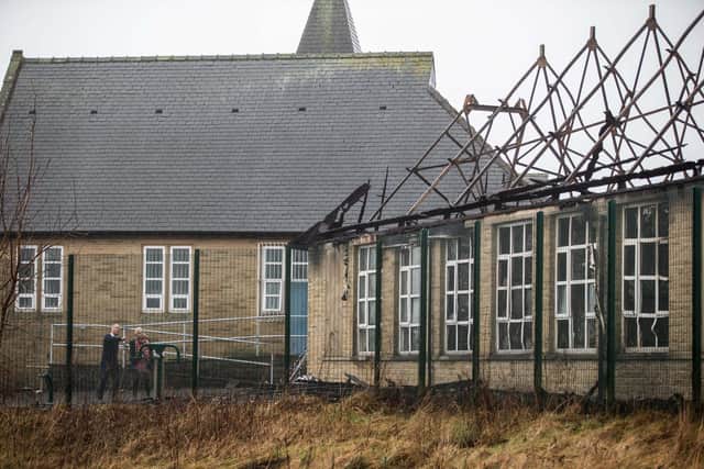 The damage left by the fire at Ash Green Primary School. Photo by Bruce Fitzgerald