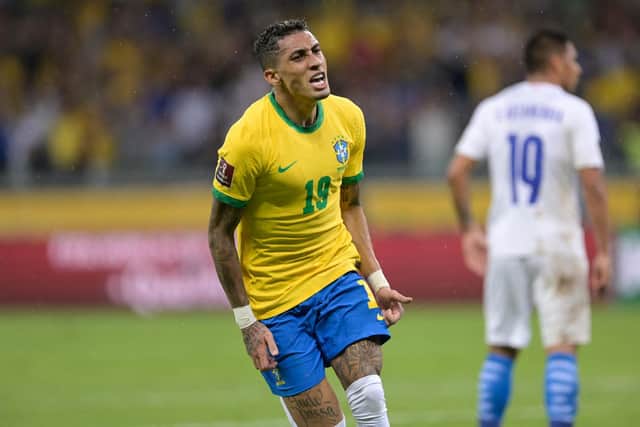 GOAL: For Raphinha as Brazil eased past Paraguay. Picture: Getty Images.