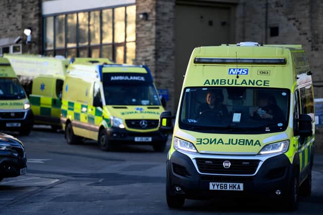 Ambulances parked outside Bradford Royal Infirmary last month as the NHS comes under unprecedented pressure - and Imran Hussain, one of the city's MPs, cautions against privatisation in Parliament.