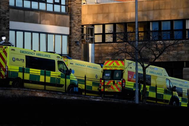 Ambulances parked outside Bradford Royal Infirmary last month as the NHS comes under unprecedented pressure - and Imran Hussain, one of the city's MPs, cautions against privatisation in Parliament.