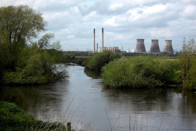 The River Aire and Ferrybridge Power Station viewed from Knottingley