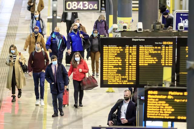 Commuters at Leeds railway station, which has been dropped from the HS2 Eastern leg route.