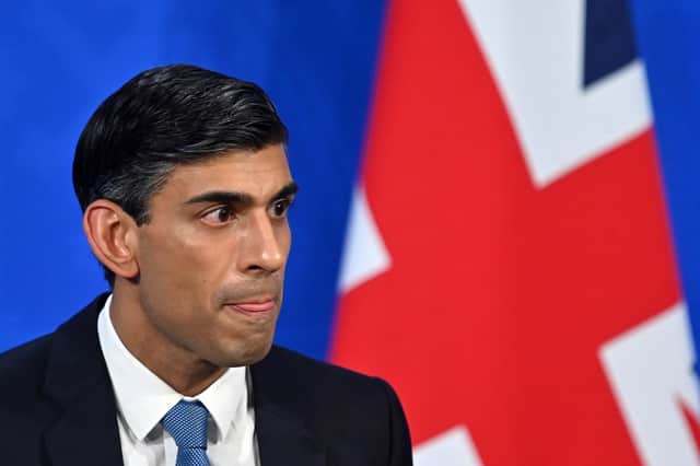 Chancellor Rishi Sunak speaking at a press conference in Downing Street, London. (PA)