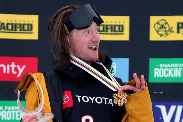 James Woods celebrates after winning the Men's Ski Slopestyle Final at the FIS Freestyle Ski World Championships in February 2019 at Park City, Utah. Picture: Tom Pennington/Getty Images