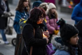 Pictures from emotional vigil held for 31-year-old Leeds murder victim Fawziyah Javed on Friday night