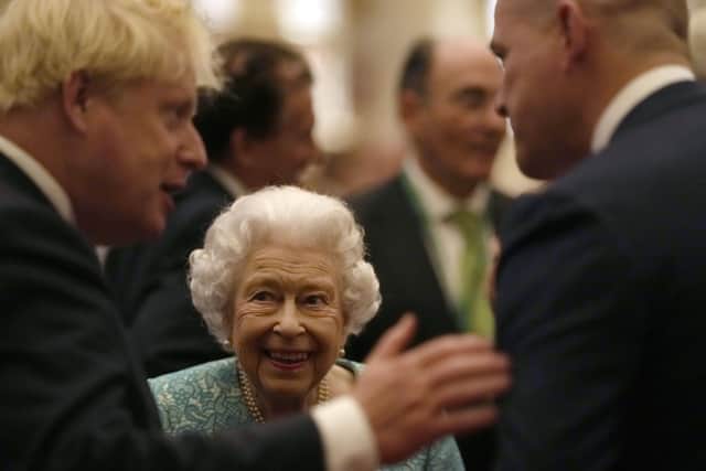 The Queen and Boris Johnson at Windsor Castle last October.