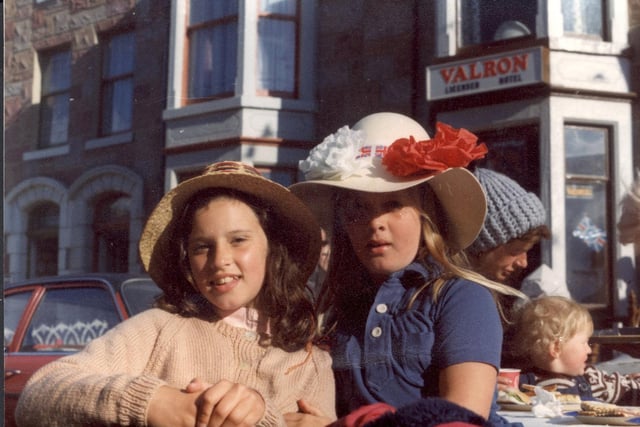 Lisa Eastwood and Maxine Blackham at trafalgar road for the silver jubilee 1977.
