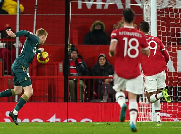GOAL: Duncan Watmore, above, set up Matt Crooks for Middlesbrough's equaliser at Old Trafford. Picture: PA Wire.