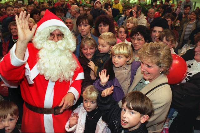 Santa arrives at Crossgates Centre in November 1996.