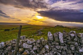The sun sets over Appletreewick Moor and Grassington, viewed from near Stump Cross Caverns. Picture: Tony Johnson.