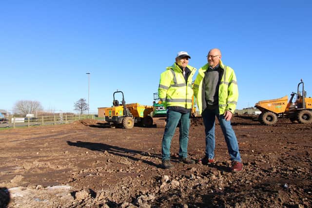 Nick Botham, chairman, and Jonathan Botham, managing director, of Botham's of Whitby, at the Enterprise Way new build site, Whitby. Picture: Chris Caddy Photography.