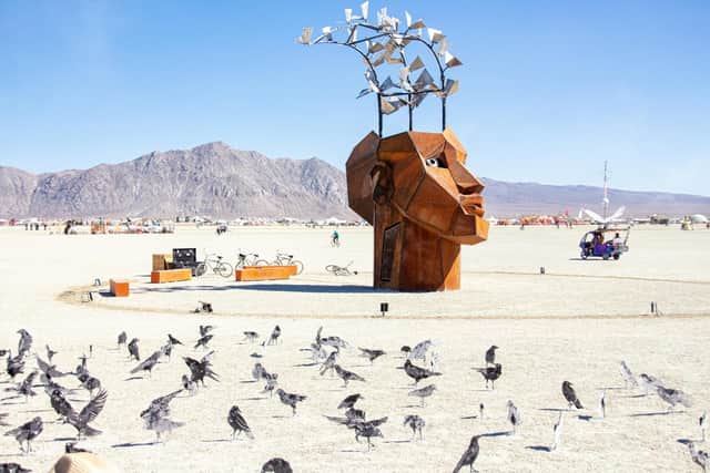 Burning Man - The Flybrary by Christina Sporrong and Murder Inc by Charles Gadeken © Photography by Tex Allen.