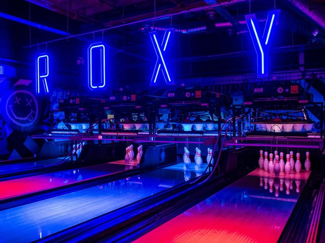 The stalwart game of Roxy is back - the basement area boasts 10 bowling lanes.