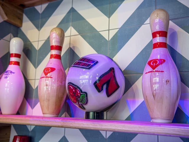 There are games galore for punters to practice including bowling in the American themed venue.