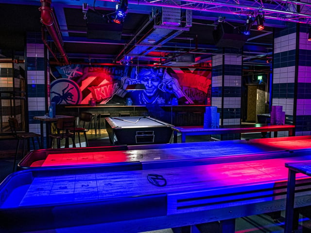 By moving to a bigger venue, it has allowed for more games and facilities to be added to the offering, including these large shuffleboards.