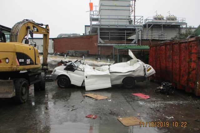 Hughes' van was crushed by the council