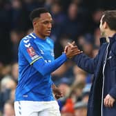 INJURY BLOW: For Everton, with Yerry Mina, left, expected to be out for around two months. Picture: Getty Images.