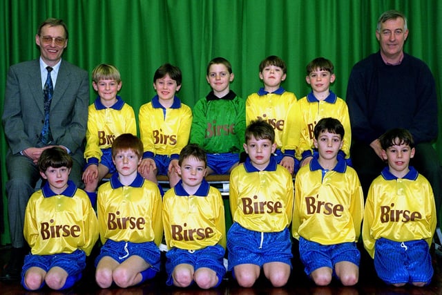 Tranmere Park Primary's  U-9s football team. Pictured, back row from left, Jeff Sharkey of sponsor Birse Construction, Tom Hemsley, James Adamson, Thomas Roo, Curtis Hudson, Nicholas Katovsky and Ray Beadle (coach). Front row, from left, Robert Smith, Phillip Bott, Ben Nolson, James Sharpe, James Campbell and Chris Davey.