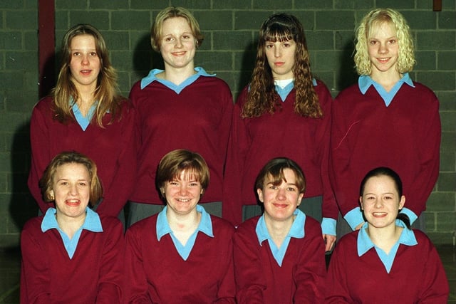 Selby High School U-14s netball team. Pictured, back row from left, are Emma Griffiths, Suzie Greasley, Katie Parker and Michelle Breer. Front row, from left, are Amanda Fowler, Kim Tweddle, Vanessa Knight (captain) and Natie Bird.