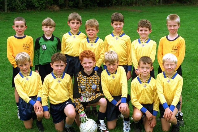 Manston St James Primary School U-9s football team in October 1995. Pictured, back row from left, is Paul Robson, Thomas Dobbie, Robert Burns, Thomas Barber, Simon Line, David O'Neill and Daniel Adams. Front row, from left, is Ryan Ellis, Michael Quimby, Christopher Quinlan, Daniel Dockerty, Matthew Smith and Scott Malthouse.