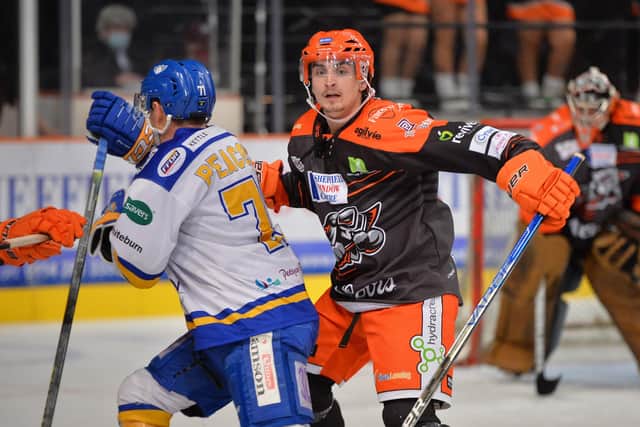 Leeds Knights forward Brandon Whistle, right, will ice with Sheffield Steelers this weekend, according to Knights interim head coach, Ryan Aldridge. 

Picture: Dean Woolley / Steelers Media