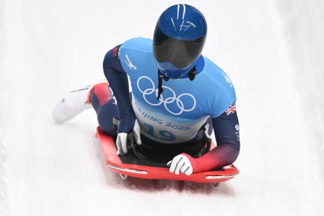 Great Britain's Marcus Wyatt during the Men's single skeleton 4th heat at the National Sliding Centre during day seven of the Beijing 2022 Winter Olympic Games (Picture: Robert Michael/PA Wire)