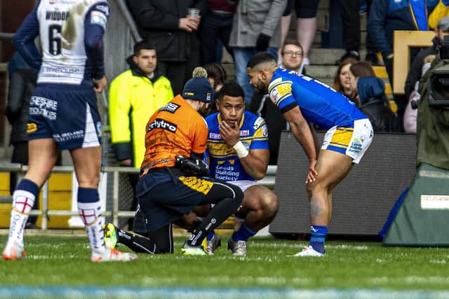 David Fusitu'a did not come out for the second half after being hurt in the first. Picture by Tony Johnson.