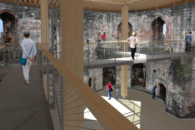An artist's impression of the new walkways that are being created inside Clifford's Tower in York. (Photo: English Heritage)
