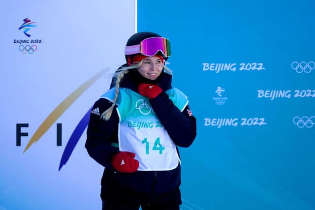Brighouse's Katie Ormerod after her run in the Women's Snowboard Big Air Qualification . Picture: Andrew Milligan/PA