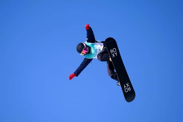 Brighouse's Katie Ormerod in action in the Women's Snowboard Big Air Qualification. Picture: Andrew Milligan/PA