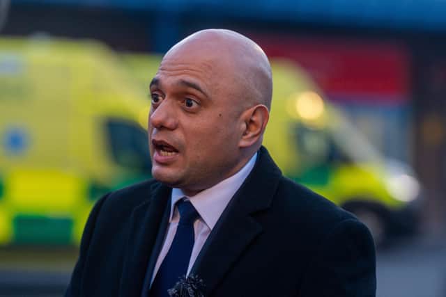 Health and Social Care Secretary Sajid Javid during a visit to Doncaster Royal Infirmary on Tuesday. Photo: James Hardisty.