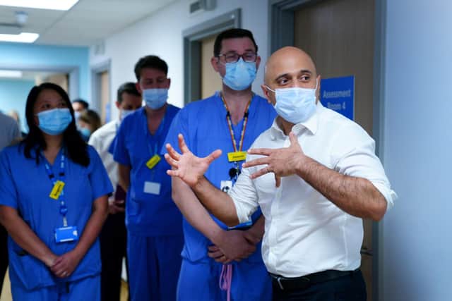 Sajid Javid on a hospital visit in London earlier this month (PA)