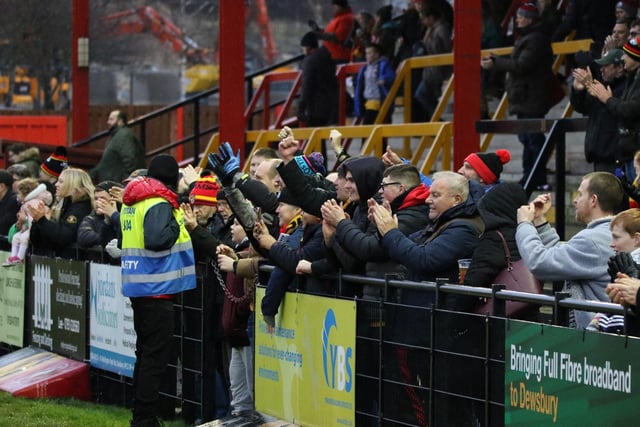 Supporters show their appreciation after Dewsbury Rams beat Sheffield Eagles. Picture: TCF Photography